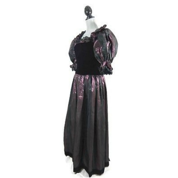 Vintage Goth Steampunk 80s Prom Dress Cosplay - Picture 4 of 7